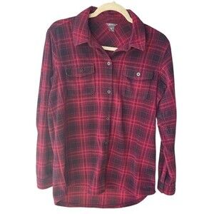 Eddie Bauer Red Fleece Flannel Size M